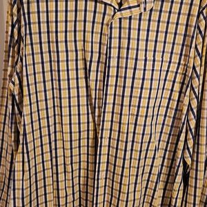 Men's Yellow and Blue Plaid Shirt